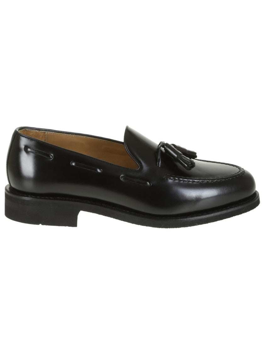 Berwick Black Leather Loafer With Tassel Insert