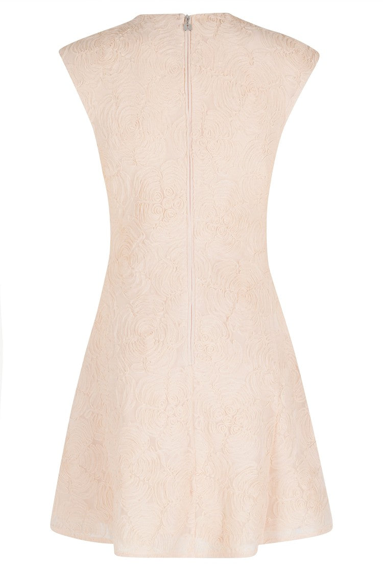 Rotate Peach Tone On Tone Floral Patterned Polyester Mini Dress