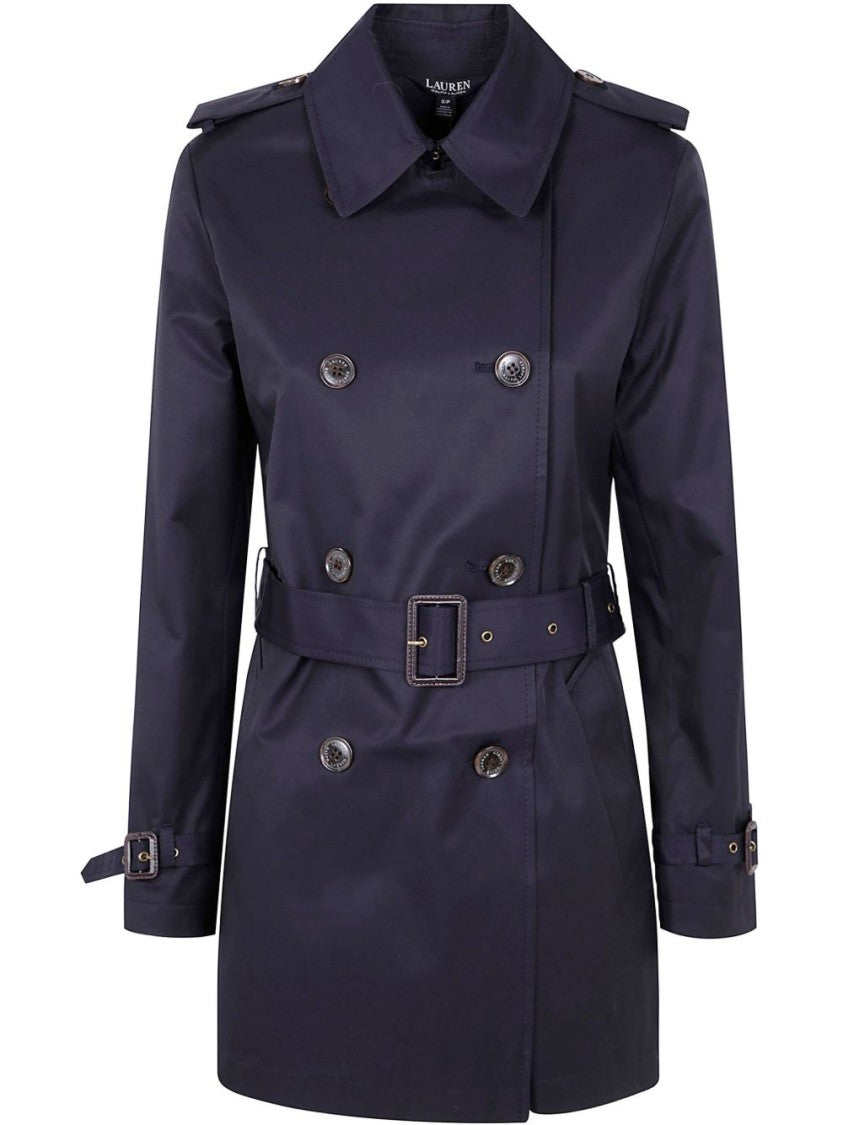 Lauren Ralph Lauren Double-Breasted Trench Coat With Logo
