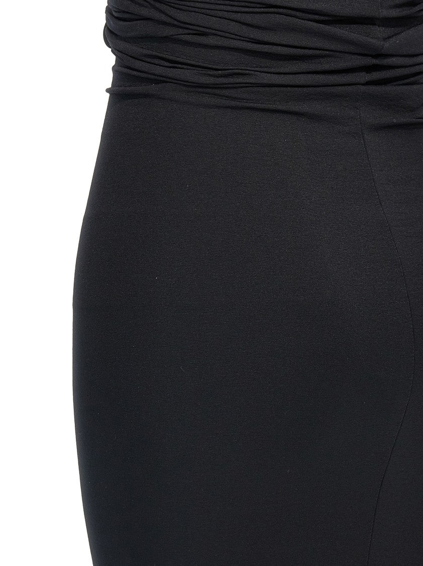 Rick Owens Off-The-Shoulder Black 'Prong' Mini Dress