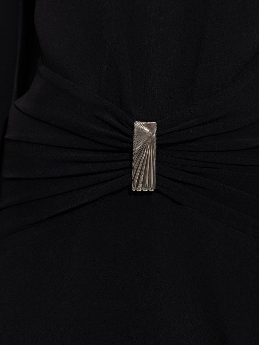 The Attico Long-Sleeved Black Cady Mini Dress