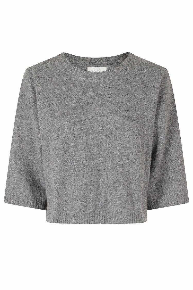 Loulou De Saison Azali Antracite Wool-Yak Boxy Crewneck Sweater