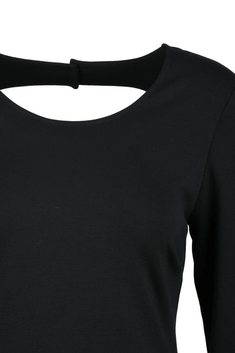 Twinset Actitude Black Viscose Polyamide Elastane Women's Flared Dress