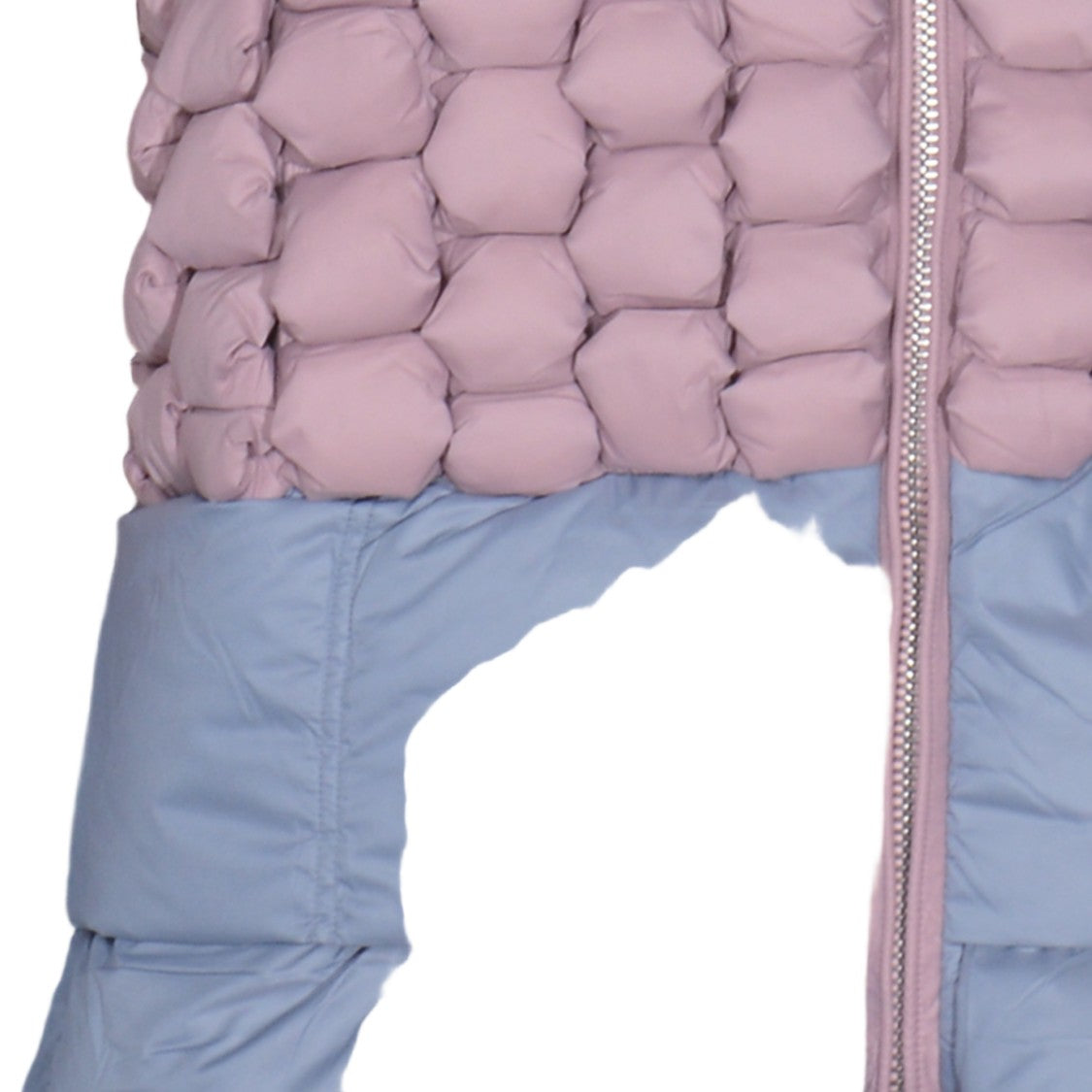 Raxxy Cropped Quilted Coat With Honeycomb Pattern