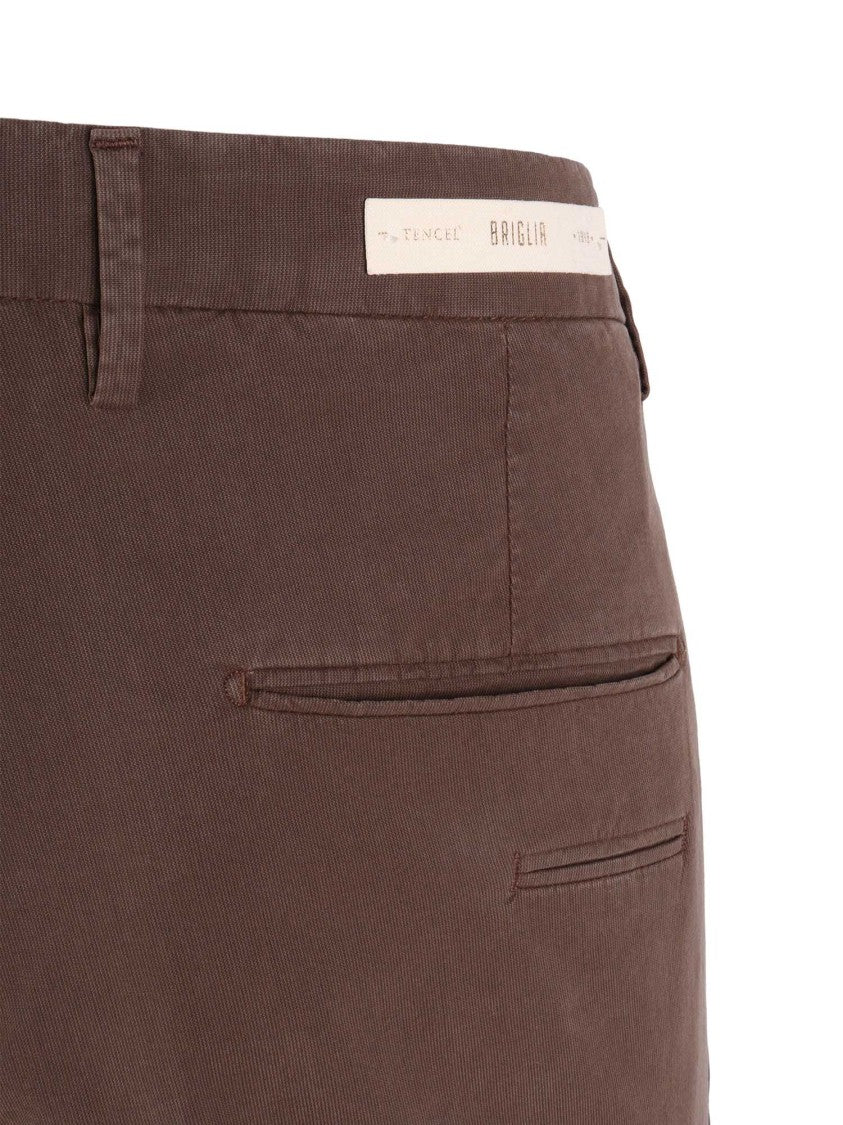 Briglia Brown Tailored Cuffed Straight-Leg Pants