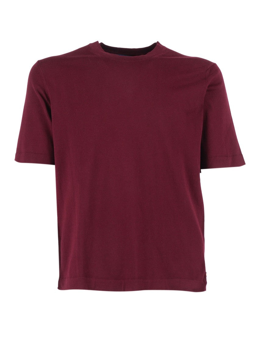 K-Way Burgundy Combe Minimalist Cotton T-Shirt
