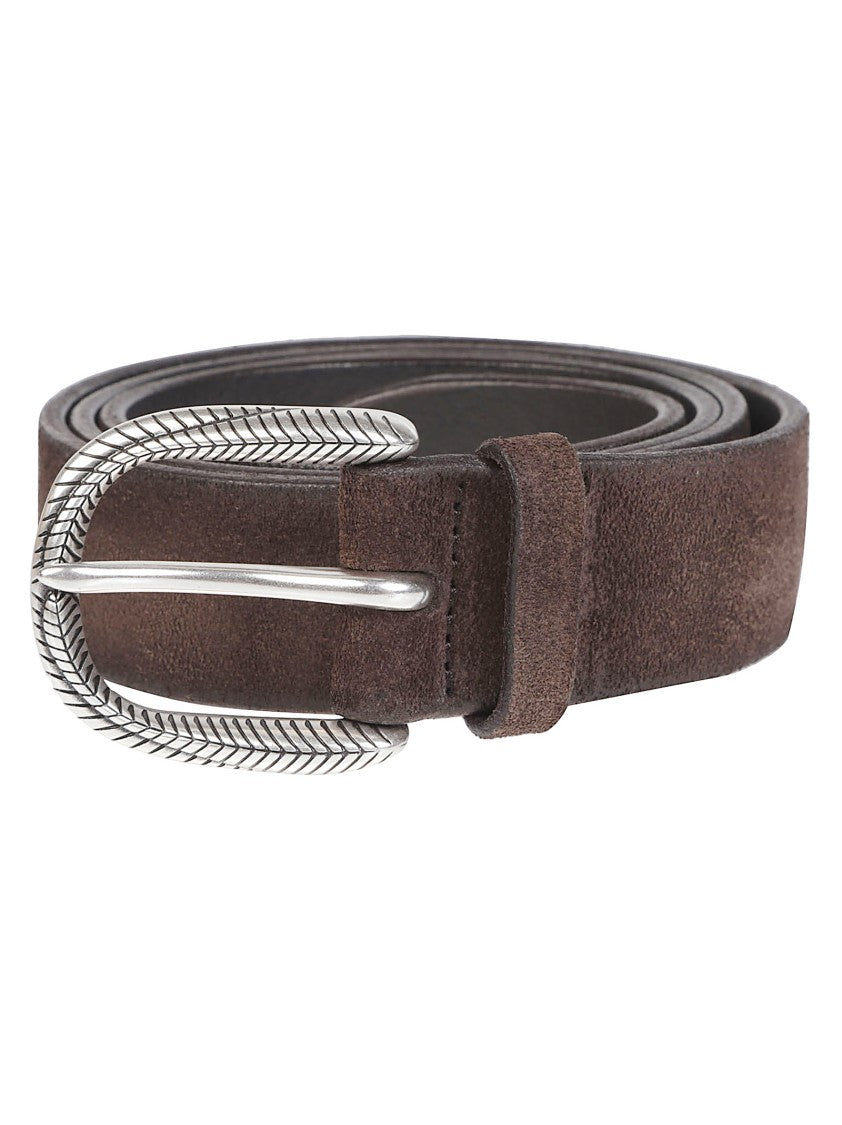 Orciani Calf Leather Hunting Belt With Textured Finish