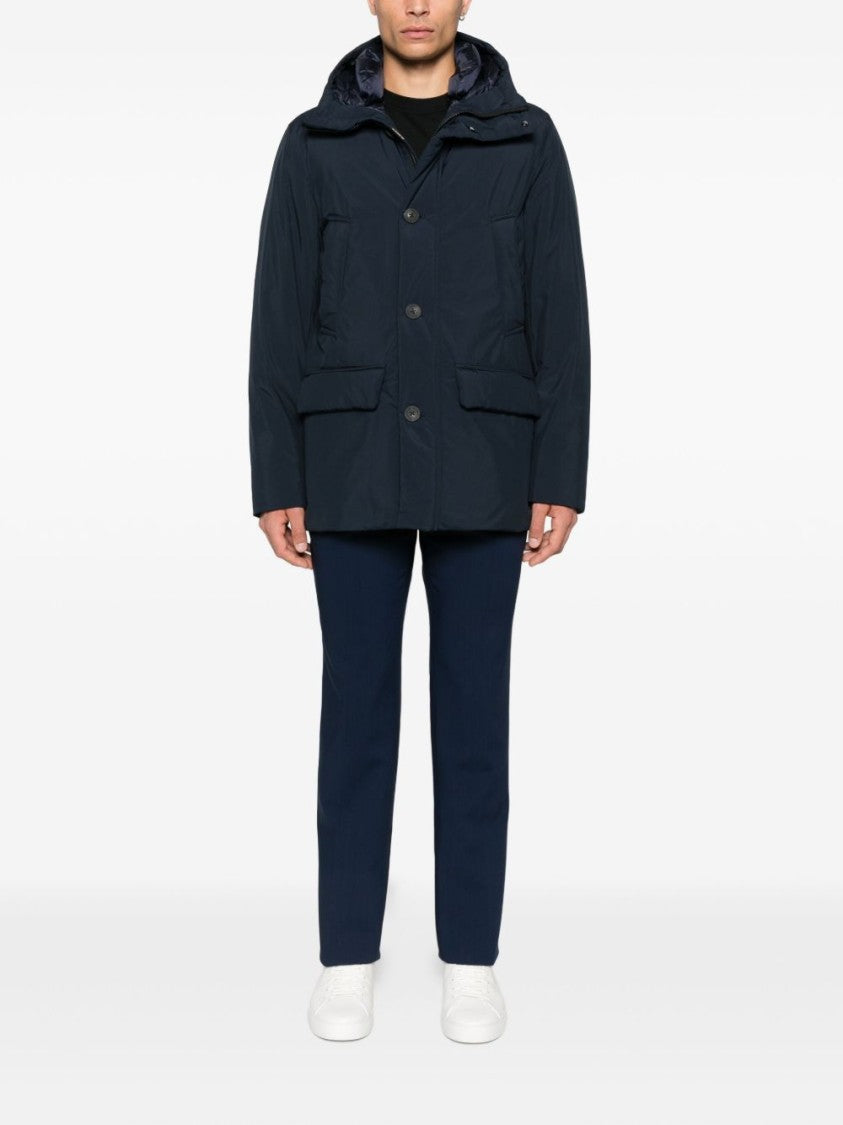 Woolrich Relaxed-Fit Hooded Coat With Button Closure And Multiple Pockets