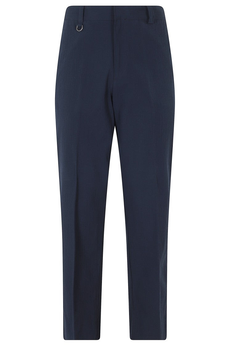 Paolo Pecora Blue Flush-Pockets Cotton-Blend Pants
