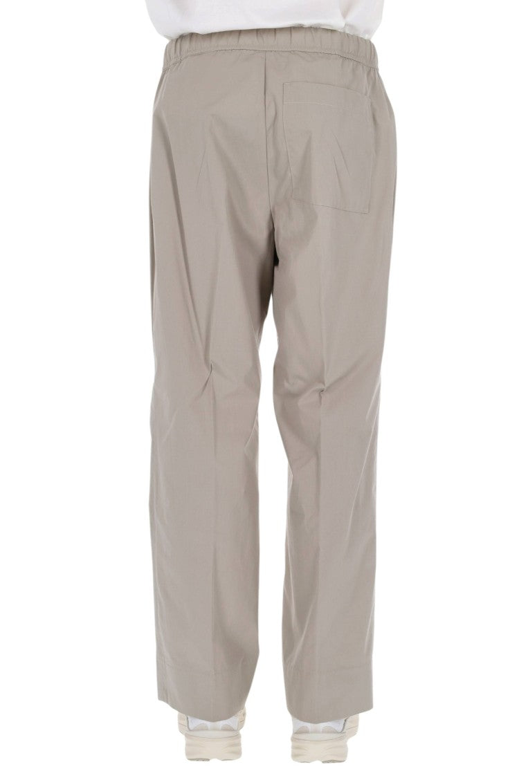 Officine Generale Straight-Leg Cotton Popeline Pants With Elastic Waistband