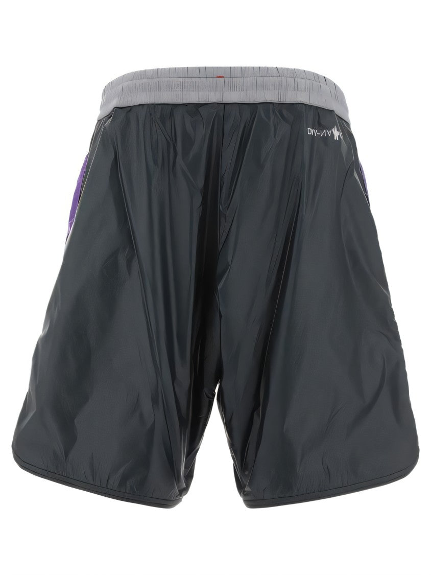 Moncler Lightweight Shiny Finish Shorts With Drawstring Waistband
