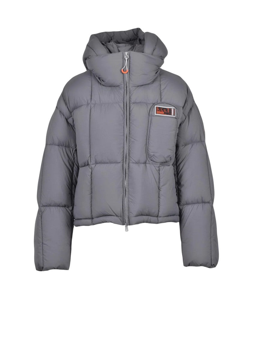 Dekker Grey Hooded Quilted Polyamide Down Jacket