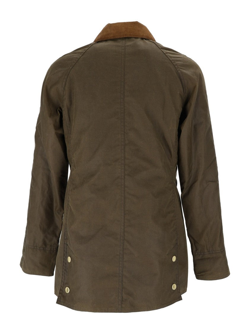 Barbour Icons Beadnell Green Corduroy-Collar Waxed Cotton Short Jacket