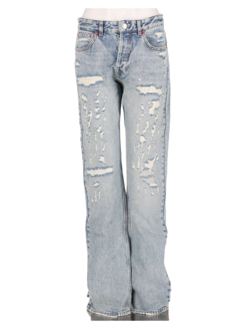 Isabel Marant Light Blue Distressed Relaxed Fit Jeans
