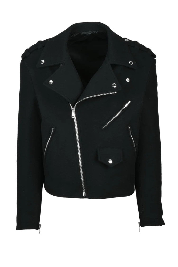 Balmain Biker Coat - Black