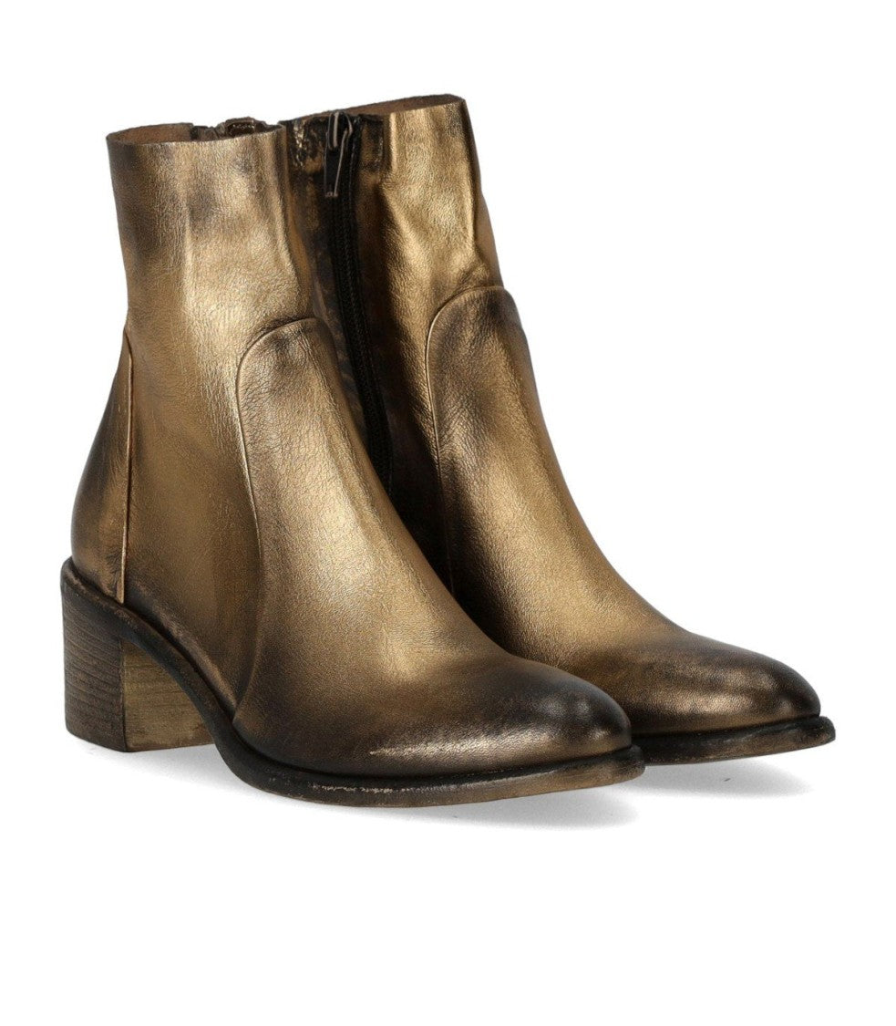 Strategia Gemma Gold Heeled Ankle Boot