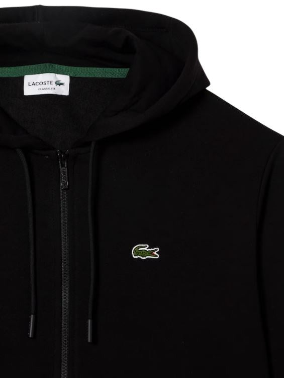 Lacoste Full-Zip Hoodie Adjustable Hood Crocodile Emblem
