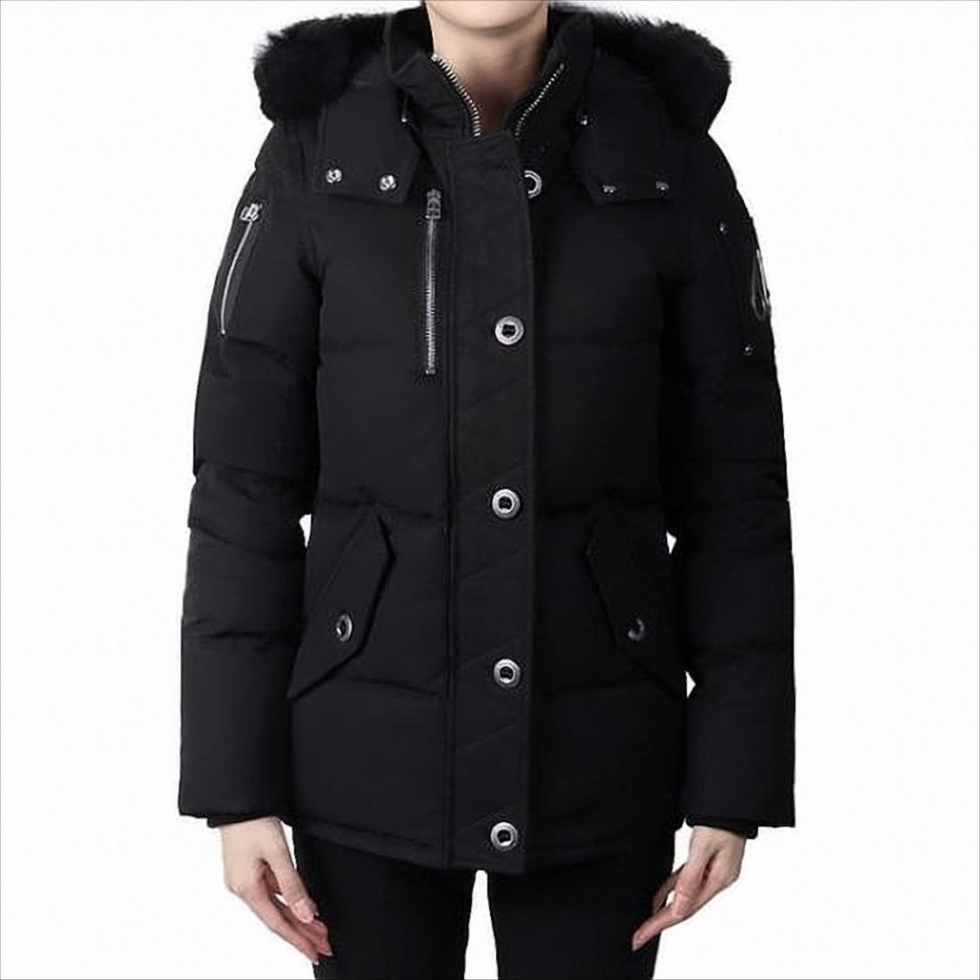 Moose Knuckles Quilted Down Jacket With Fur-Trimmed Hood