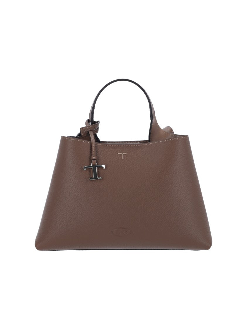 Tod's "Apa" Handbag In Brown Calfskin, Top Handle