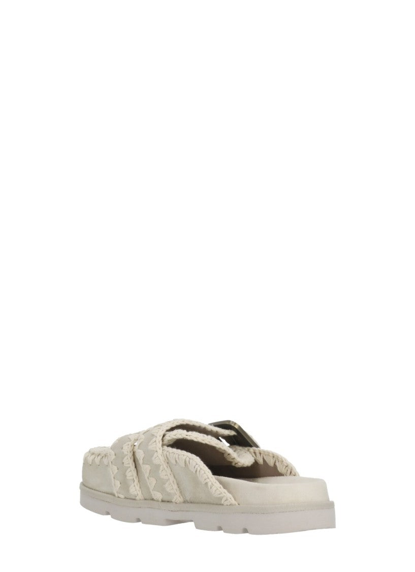 Mou Ivory Low Bio Suede Loafers