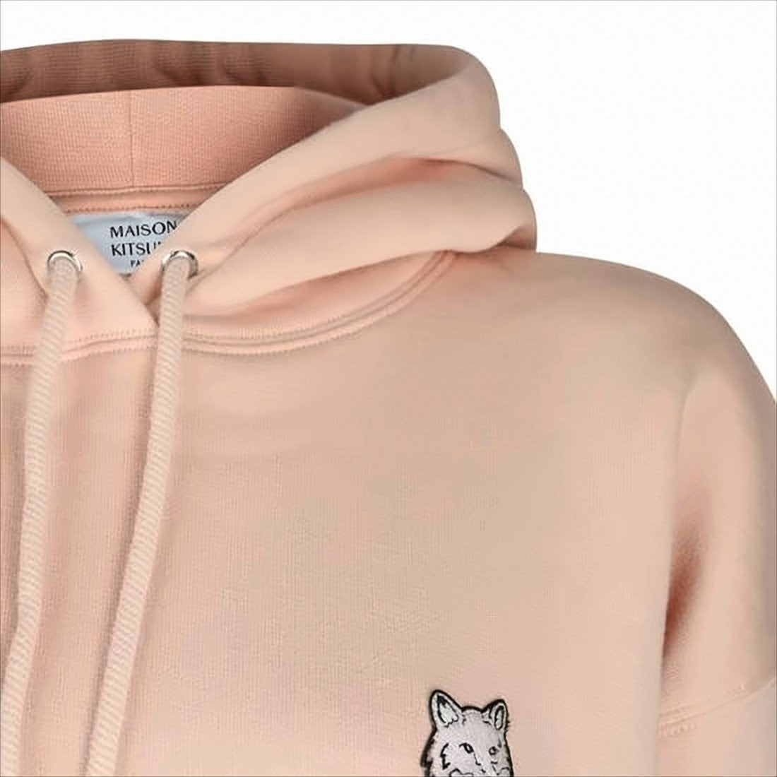 Maison Kitsuné Relaxed Fit Light Pink Hoodie With Iconic Embroidered Logo