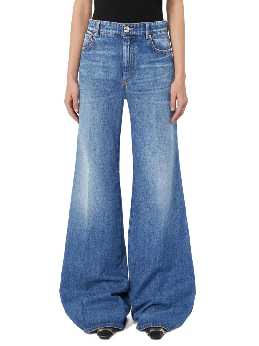 Sportmax High-Waisted Wide-Leg Denim Jeans With Classic Five-Pocket Design