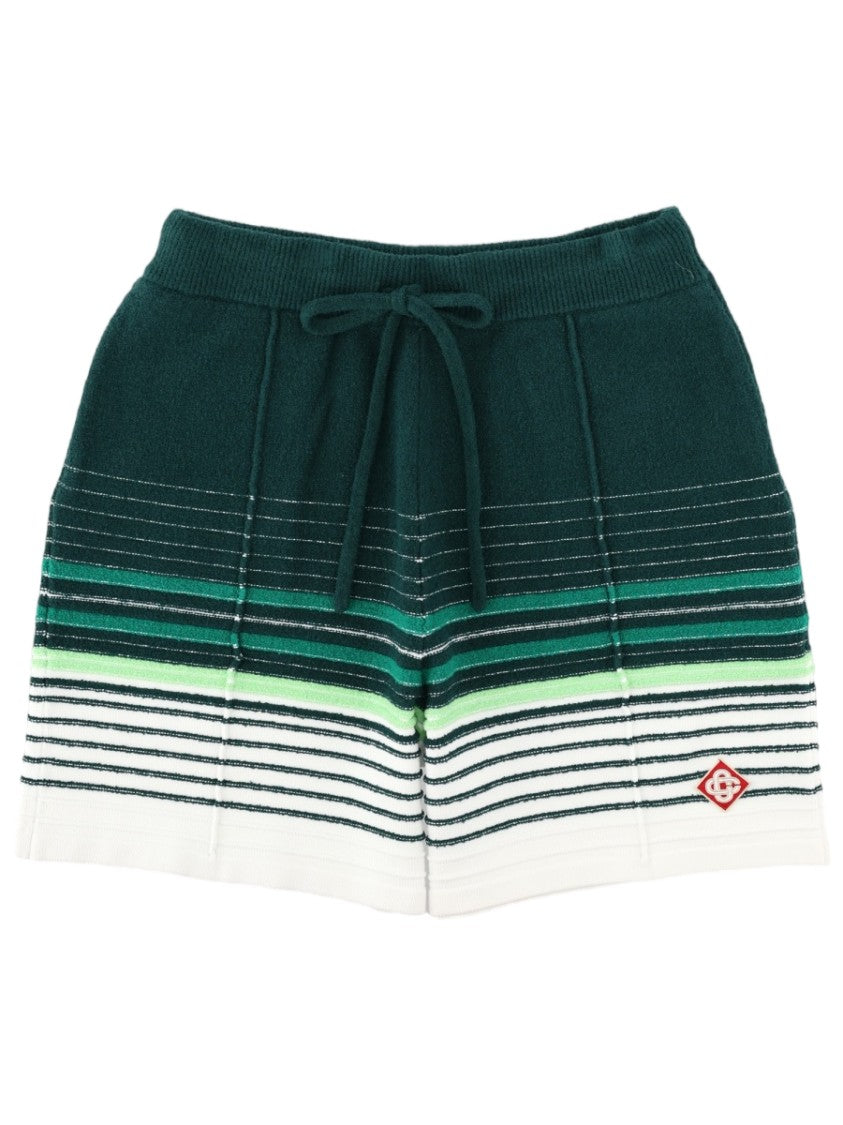 Casablanca Horizontal Striped Bouclé Cotton-Blend Shorts