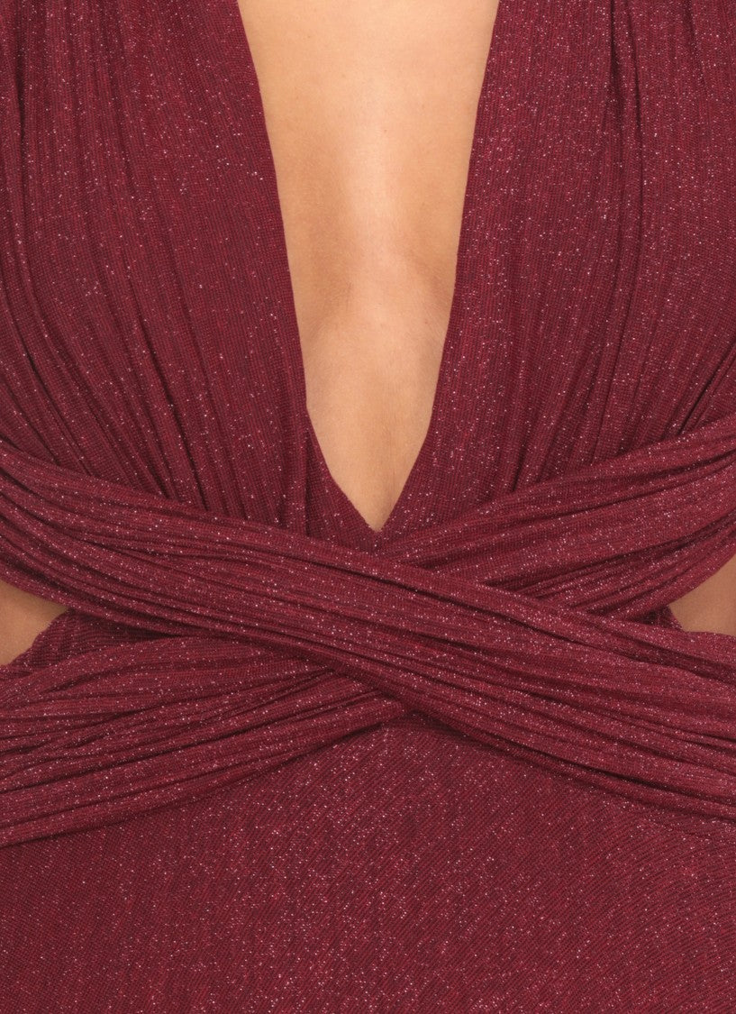 Elisabetta Franchi Lurex Red Carpet Dress