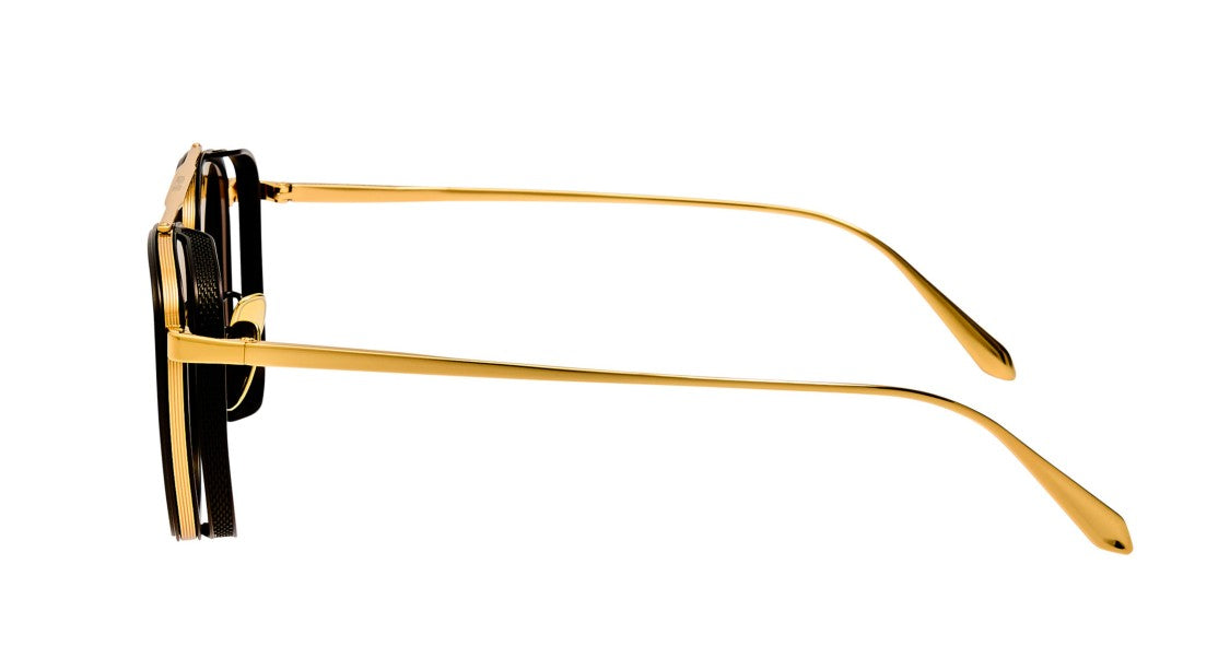 Linda Farrow Lfl Aviator Sunglasses With Gold-Tone Titanium Frame