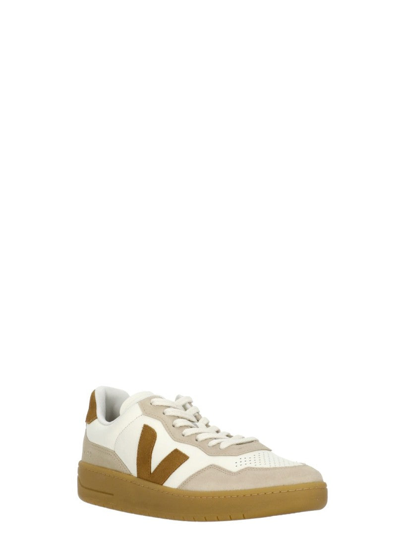 Veja V-90 White Suede Low-Top Sneakers