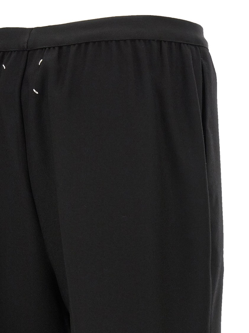 Maison Margiela Straight Leg Virgin Wool Trousers With Elastic Waistband