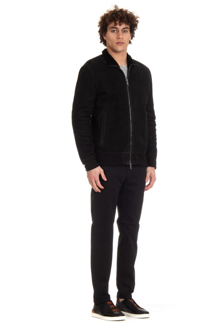 Giorgio Brato Zipped Shearling With Knit Panels