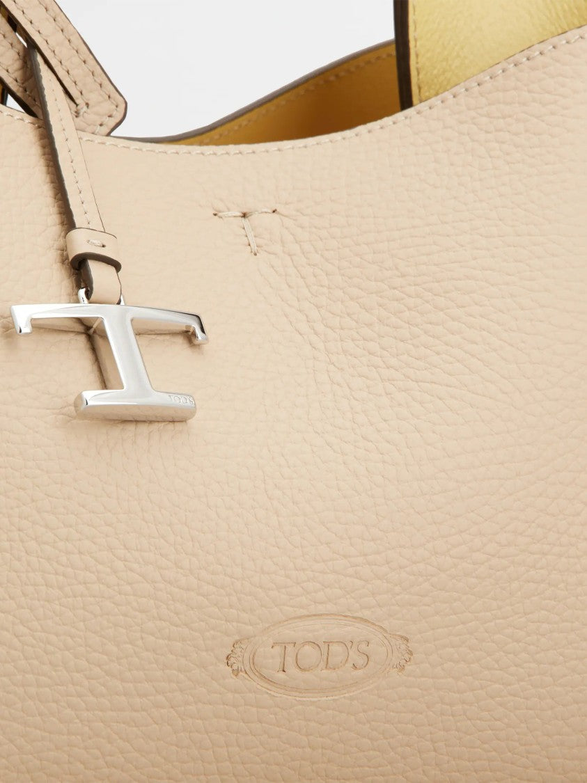 Tod's Neutral Textured Leather Handbag