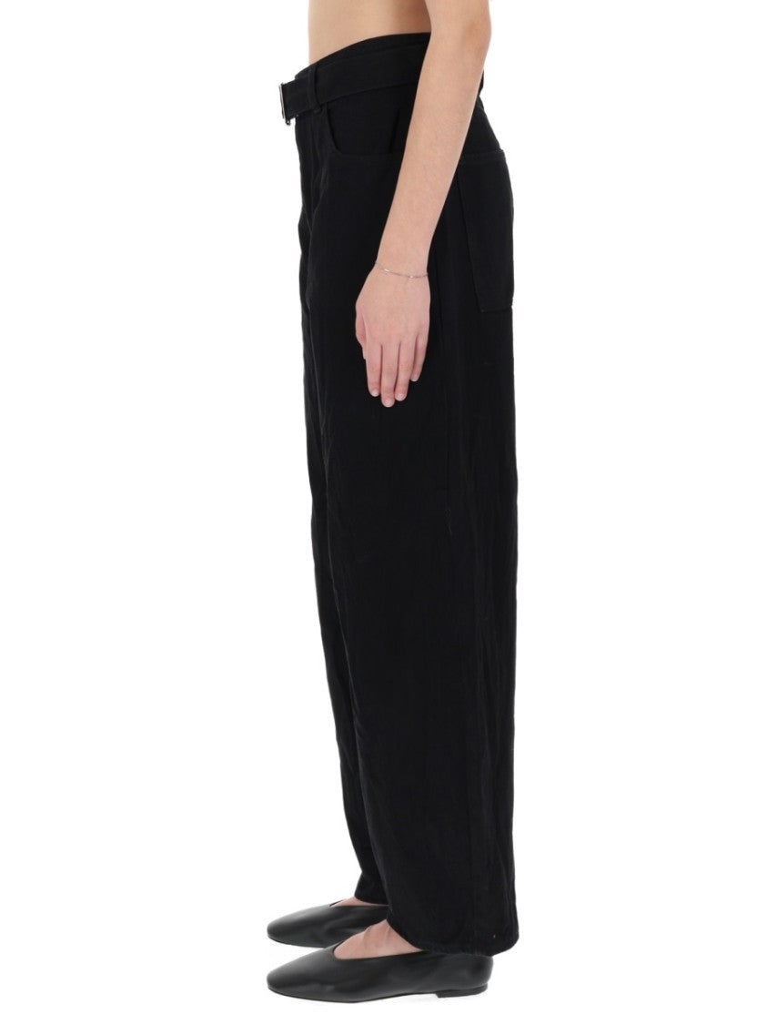 Studio Nicholson Cahun Black High-Waist Wide-Leg Pants