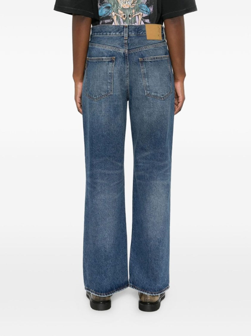 Haikure Blue Faded Wash Denim Jeans