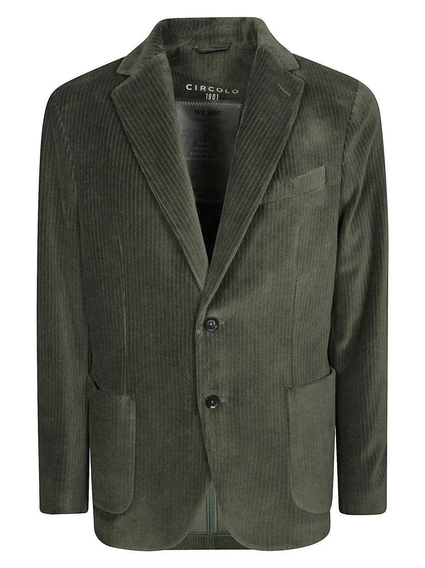 Circolo Ribbed Corduroy Two Button Blazer