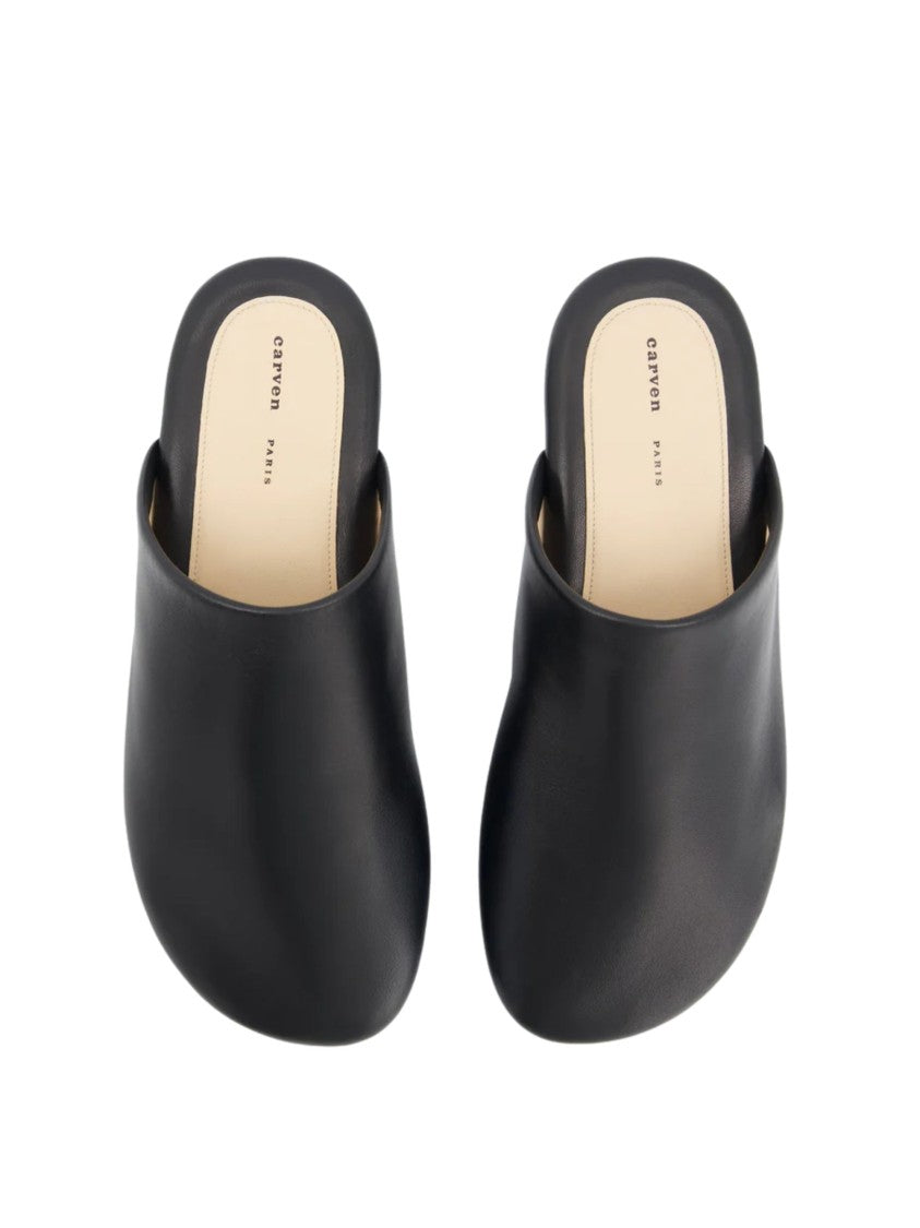 Carven Black Garnier Leather Flats