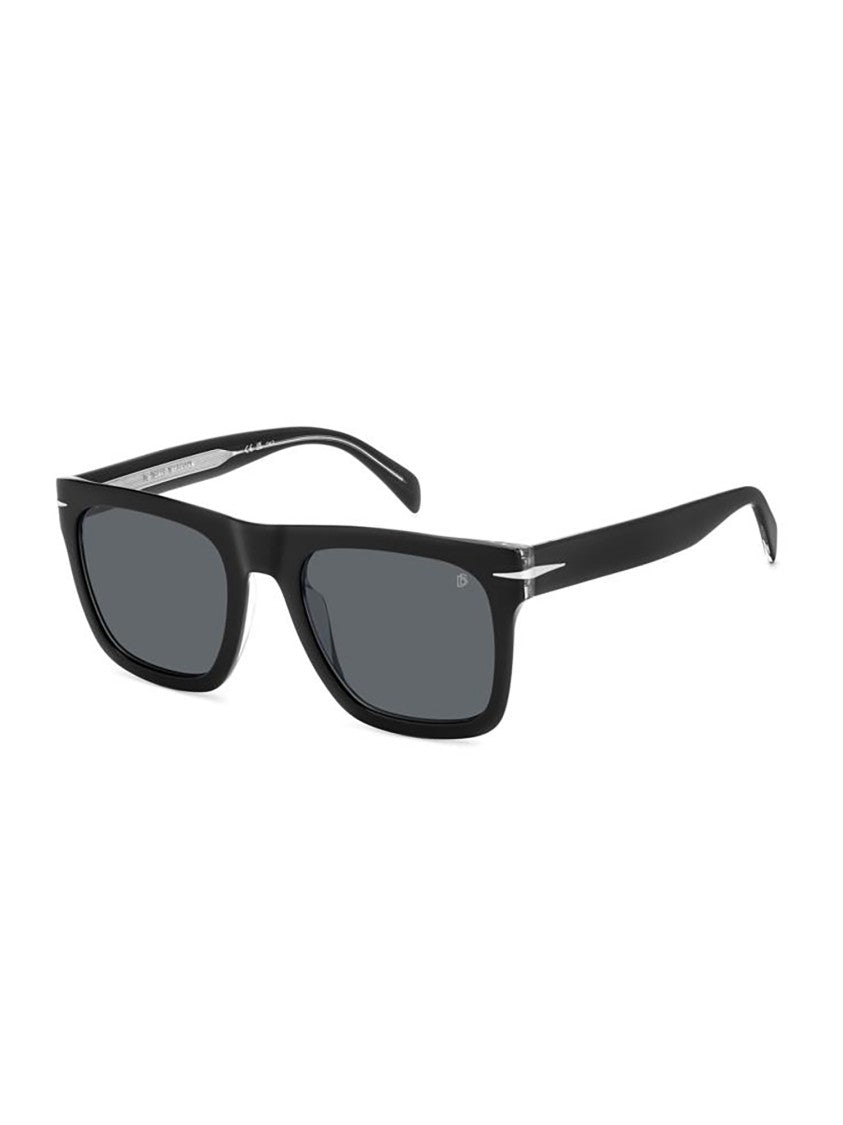 David Beckham Bold Square Frame Acetate Sunglasses With Metallic Accents