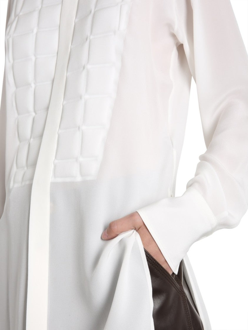 Bottega Veneta Structured Quilted Silk Shirt With Button Closure