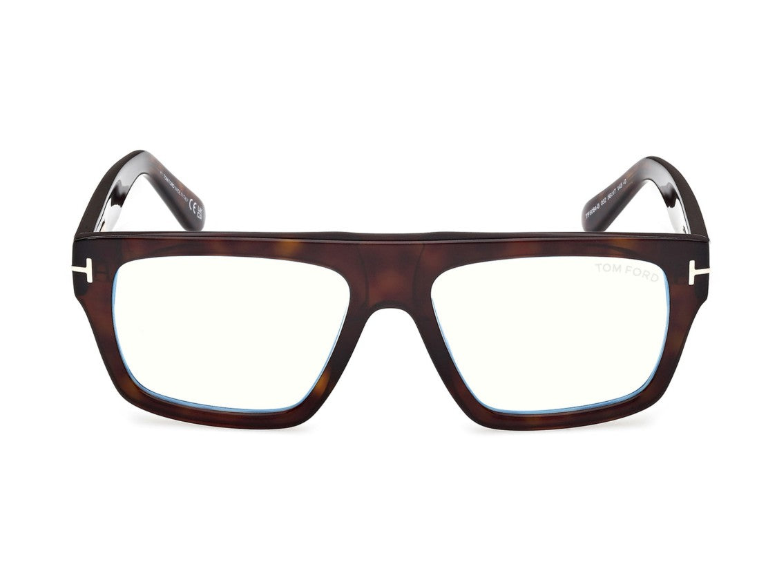 Tom Ford Ft6084-B Tortoiseshell Silver Detailing Oversized Eyeglasses