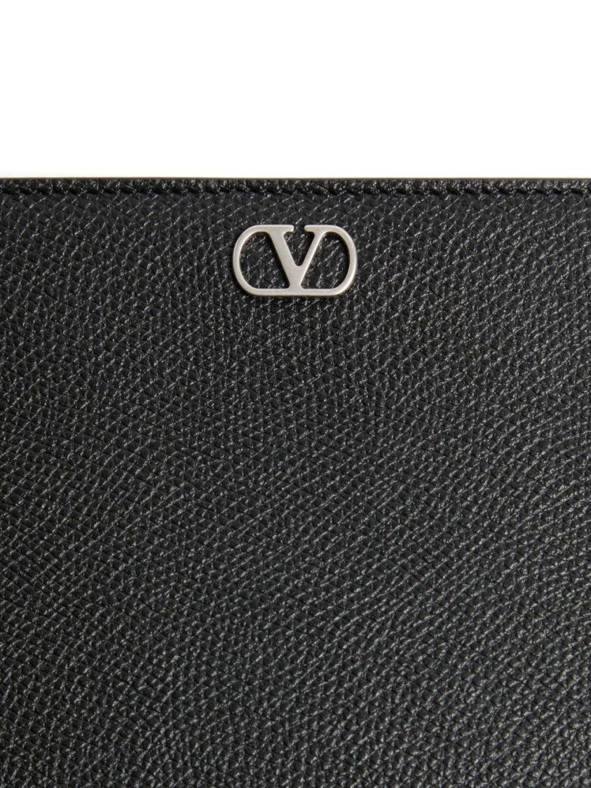 Valentino Garavani Rectangular Textured Leather Clutch Bag