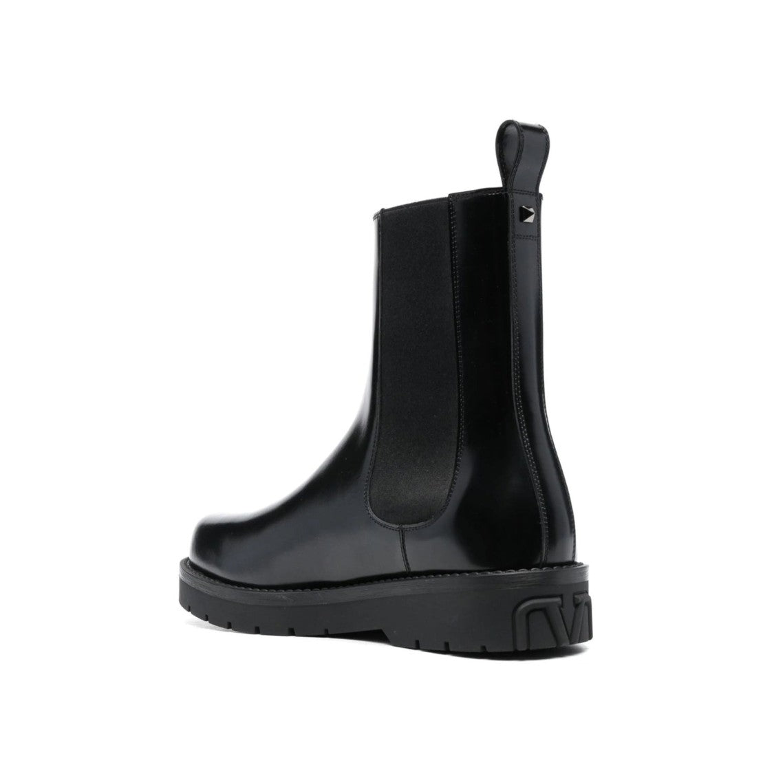 Valentino Garavani Black Leather Chelsea Boots