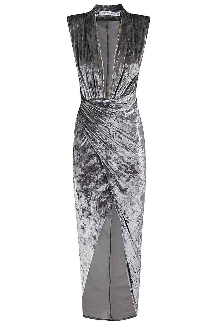 House Of Amen Velvet Chain Dress