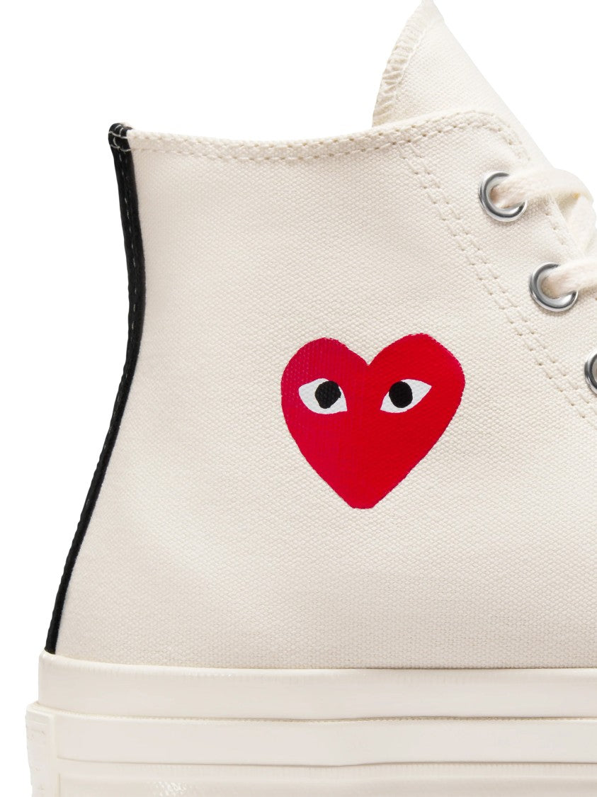 Comme Des Garçons X Converse High-Top Canvas Sneakers With Heart Detail