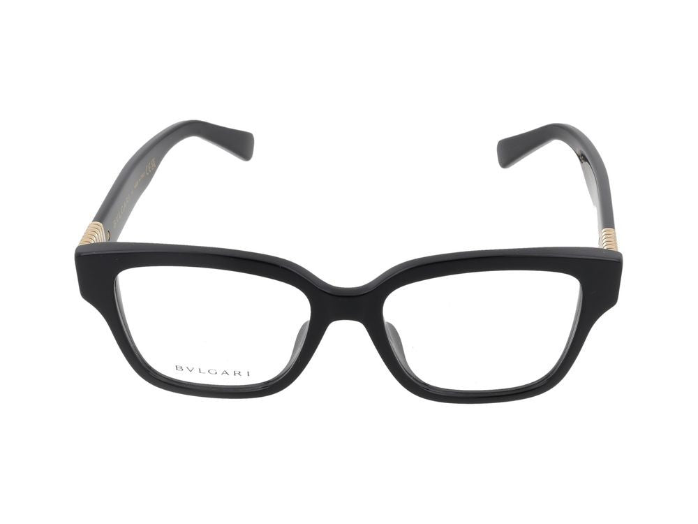 Bulgari Oversized Square Frame Gold Accent Eyeglasses