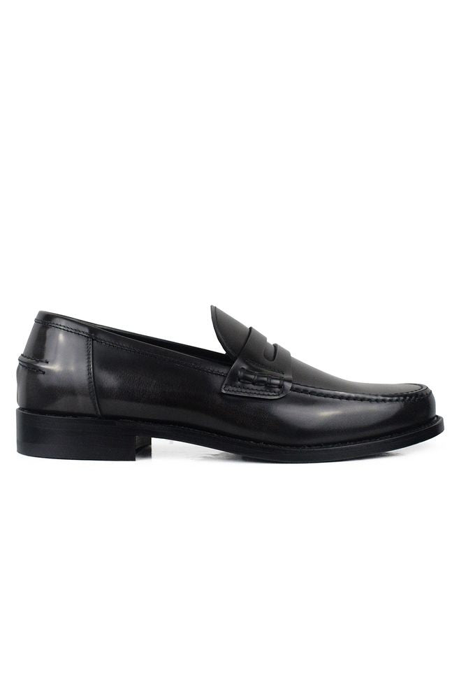 Alberto Shiny Grey Calfskin Leather Moccasins