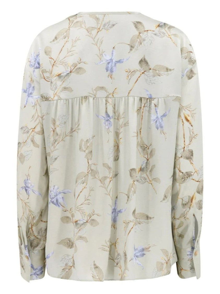 Vince Bellflower Draped Tie Blouse