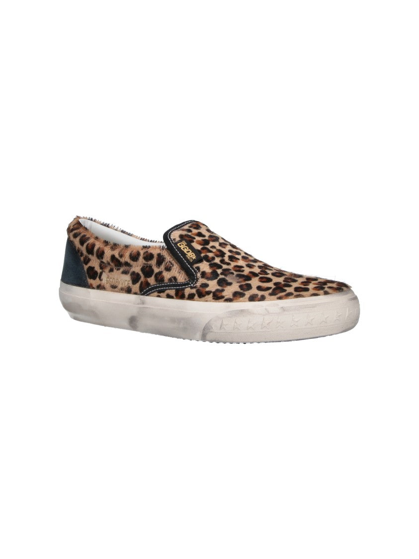 Golden Goose Slip-On Sneakers With Bold Leopard Print