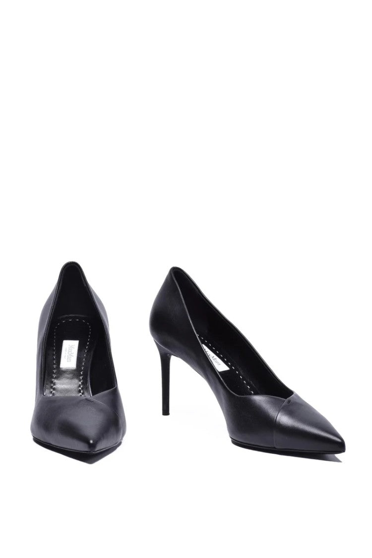 Max Mara Pumps Leather Heel 8Cm - Black