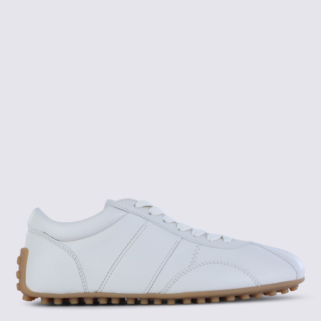 Tod's White Leather Sneakers With Lace-Up Closure